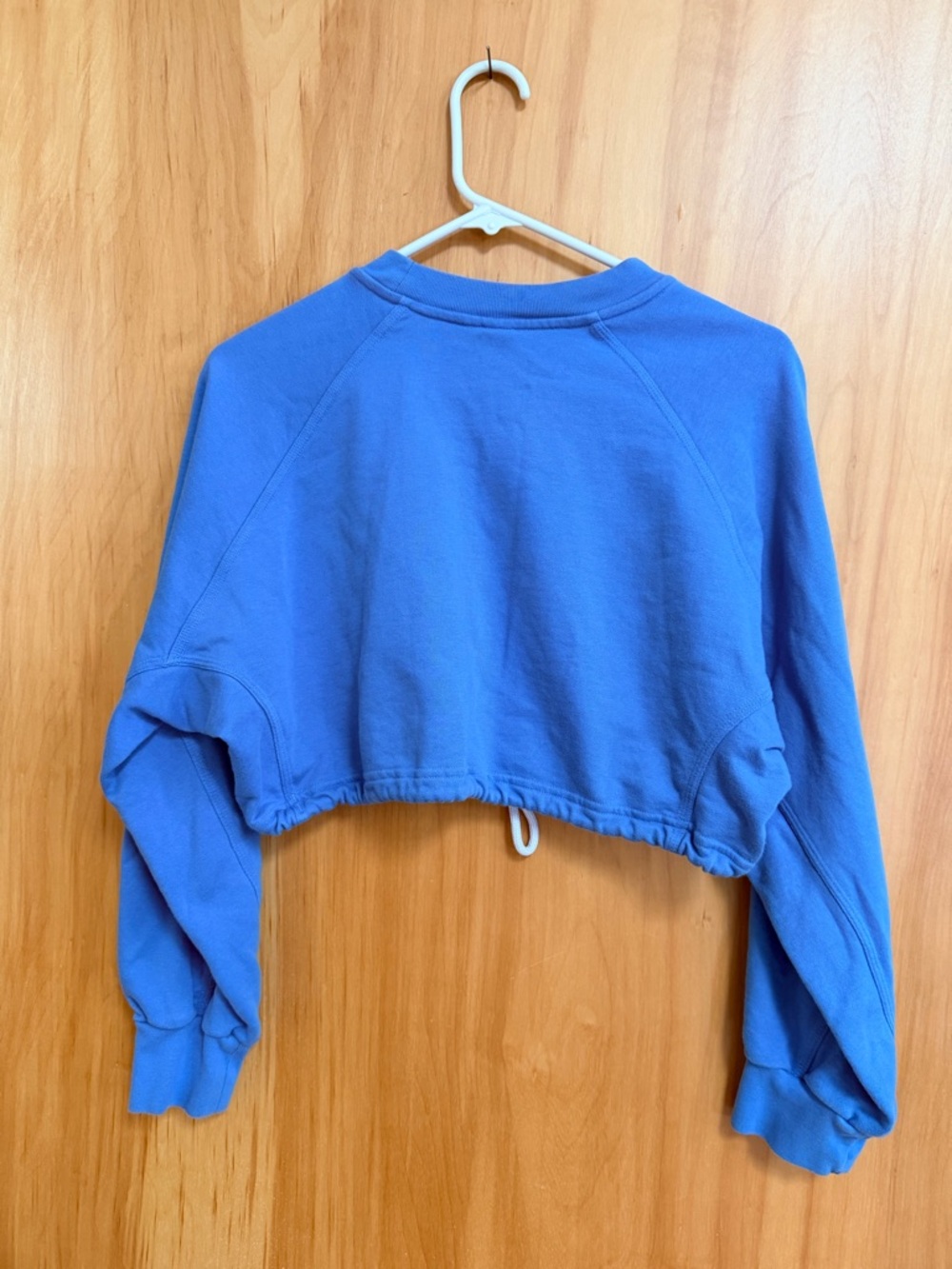 Adidas Cropped Blue Drawstring Sweatshirt - Picture 2 of 5